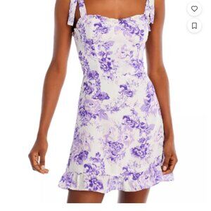 Aqua Purple White Floral Dress